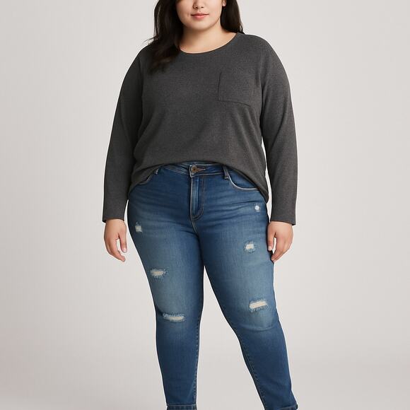 Old Navy Ultra Blue “The Diva” Relaxed Skinny Jeans – NWT – Size 16 Regular - Picture 3 of 7